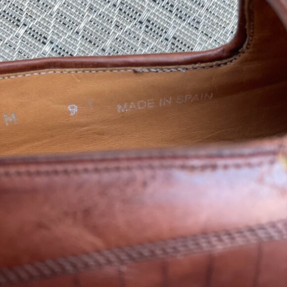 Mezlan Brown Leather Tassel Loafers Men's Size 9 Slip On Shoes Handmade in Spain - Picture 9 of 10